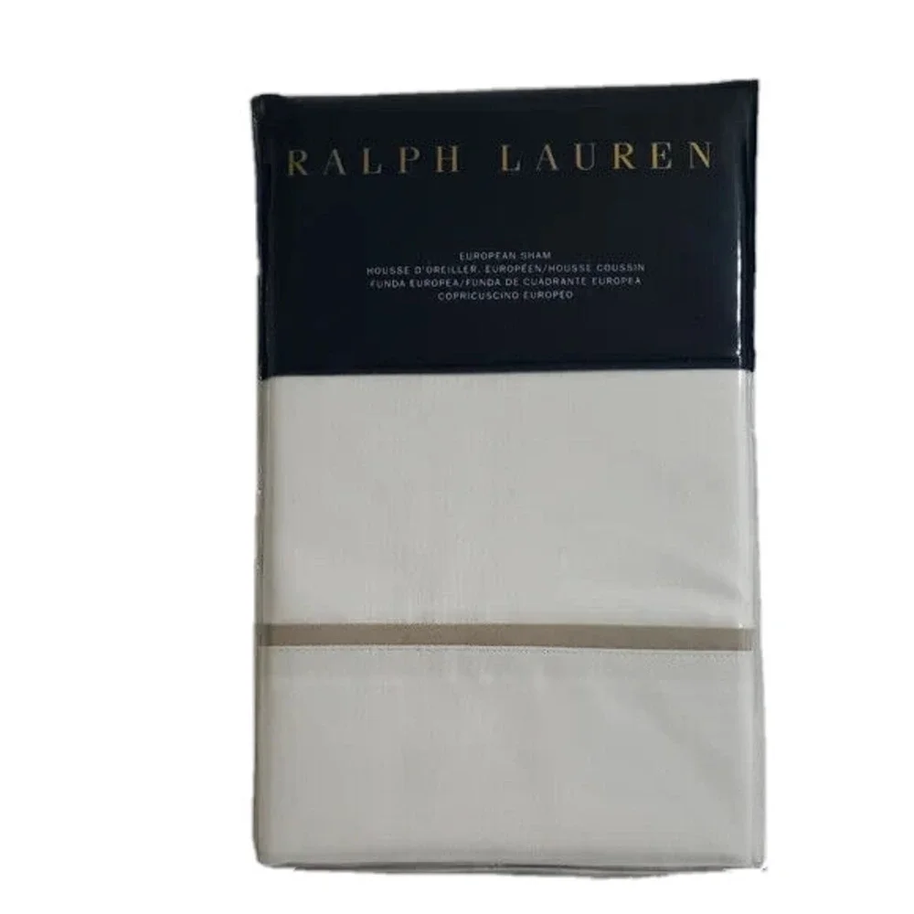 Ralph Lauren Palmer Percale Euro European Sham Pale Flannel Retail $130